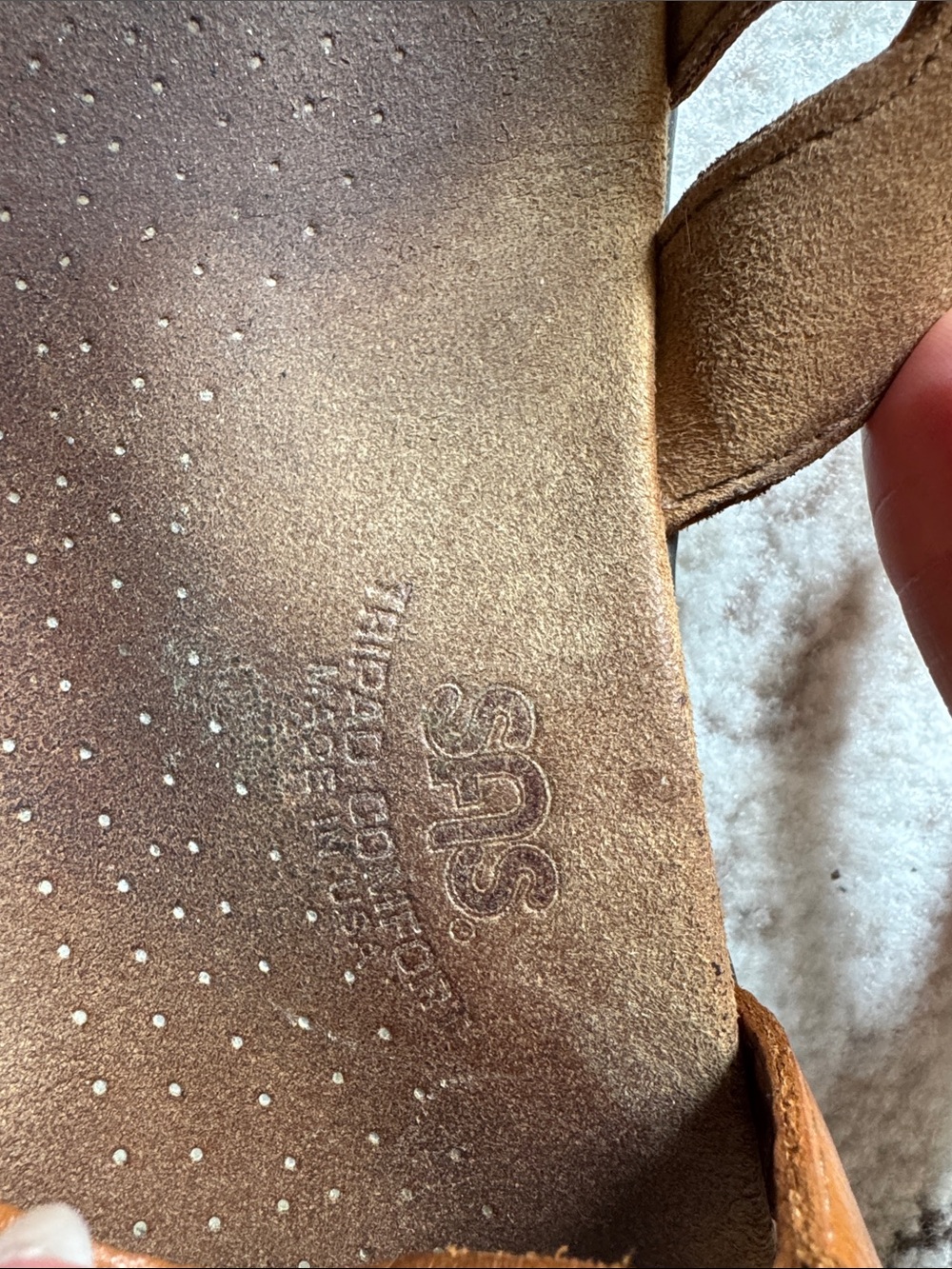 SAS Tripad Comfort Leather Tan Open Sandals 7 W Carmel Brown Color - Picture 5 of 7